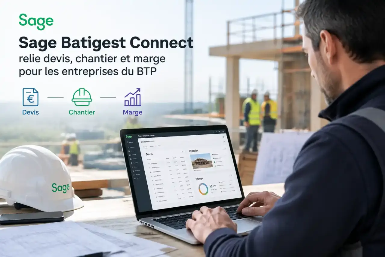 Sage Batigest Connect relie devis, chantier et marge pour les entreprises du BTP