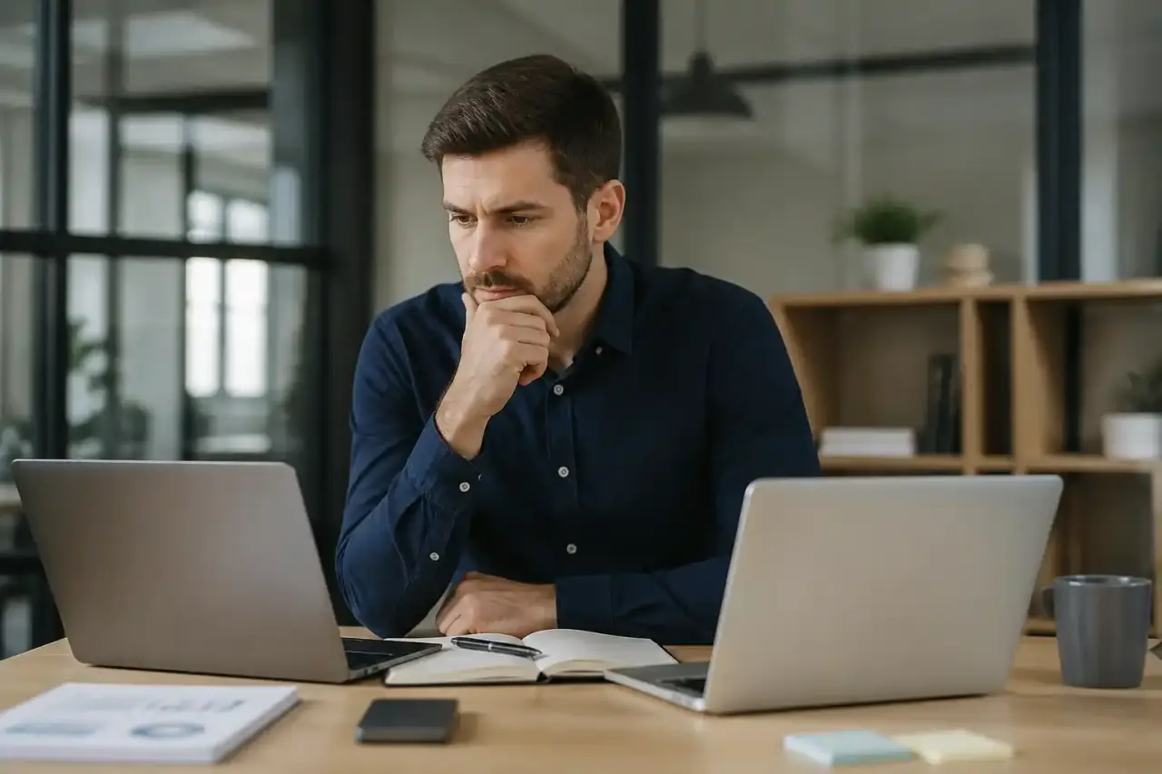 Écran de paiement en ligne et équipe dirigeante analysant une solution de paiement pour PME